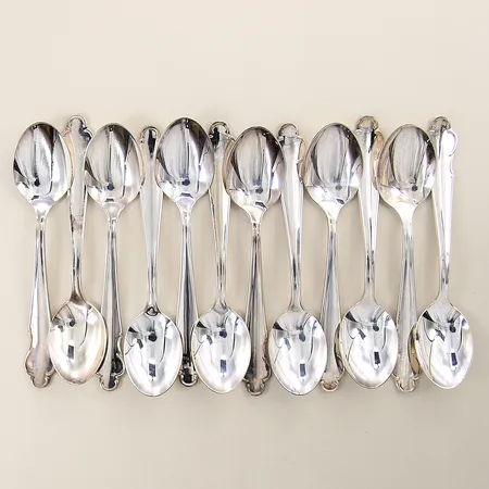12 Kaffeskedar modell Disa MEMA 12cm gravyr silver 830/1000 Vikt: 190,8 g