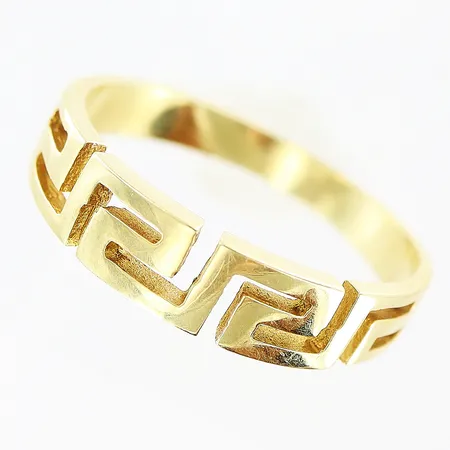 Ring stl:17½ bredd 3-4,5mm, meanderbård, 14K Vikt: 2,3 g