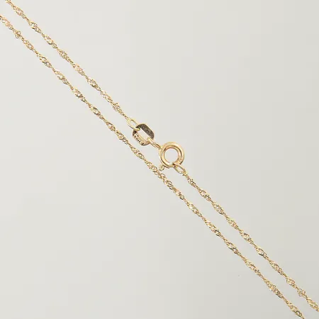 Kedja Singapore längd44 cm bredd 1,2mm GHA 18K Vikt: 1,2 g