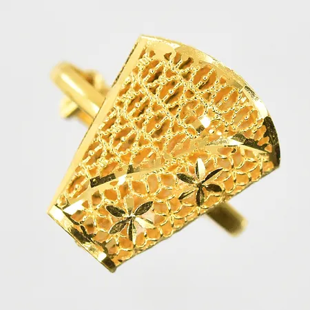 Ring filigran stl:16, bredd 2-16mm, justerbar skena, 21K. Vikt: 2,7 g