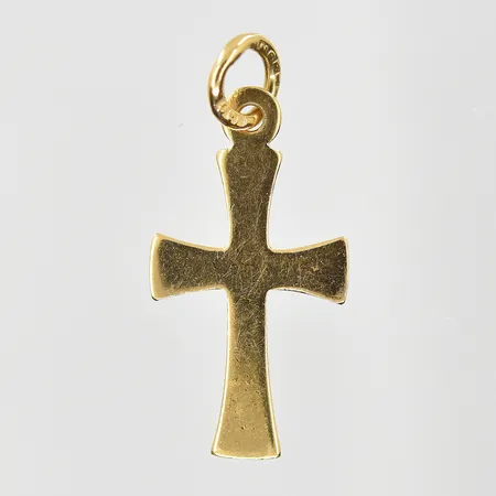 Hänge kors längd 20mm, bredd 10mm, 18K. Vikt: 0,5 g