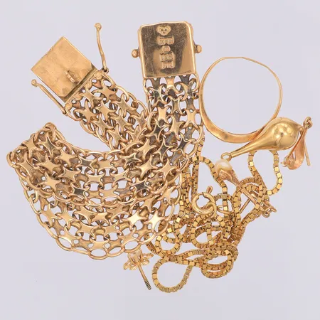 Diverse defekt guld 18K Vikt: 34,1 g
