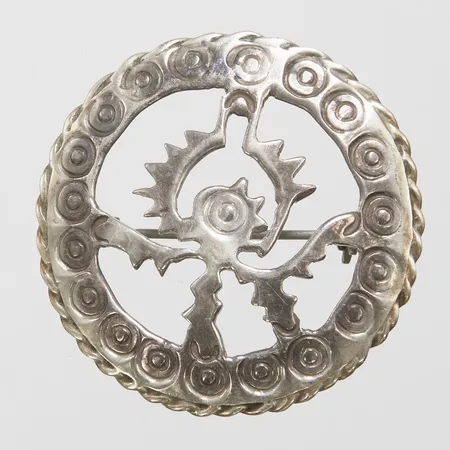 Brosch med genombruten design Ø36mm, Taxco, Mexico, silver 925/1000 Vikt: 6,9 g