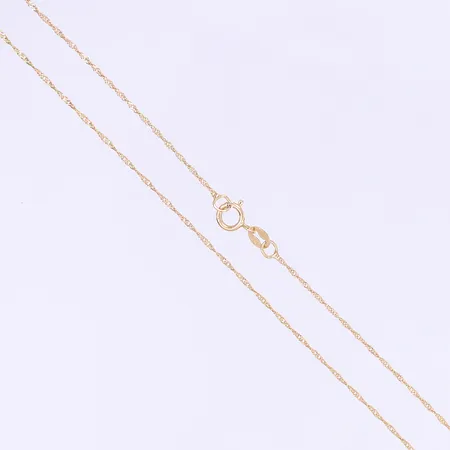 Halskedja Singapore längd 40cm bredd 1mm 18K Vikt: 0,8 g