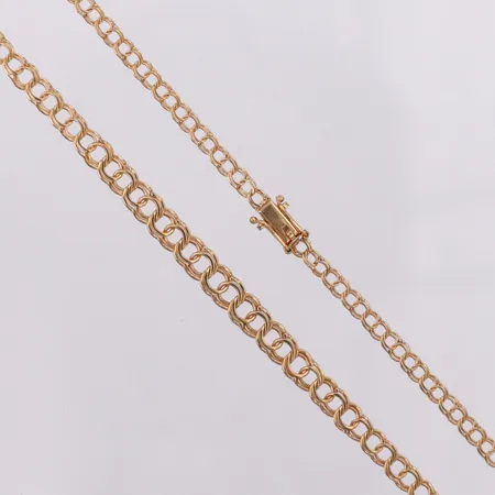 Kedja Bismarck doserad ca 42cm bredd ca 3-5mm 18K Vikt: 7,7 g