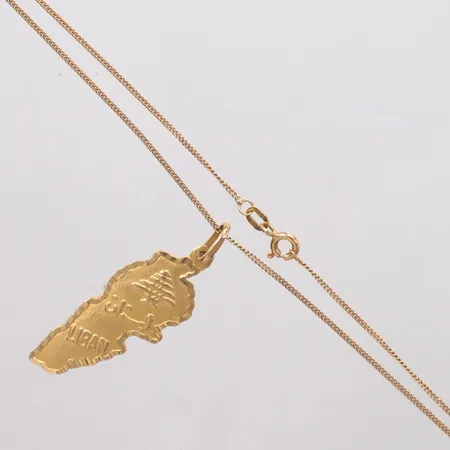 Kedja längd 42,5cm med hänge 4,5cm 18k Vikt: 4,3 g