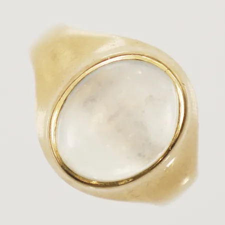 Ring med månsten stl:18 bredd 3,4mm 18K Vikt: 5 g