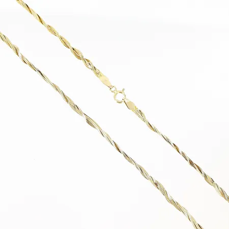 Collier längd 50,5cm, bredd 2mm, defekter på länken, 14K Vikt: 4,8 g