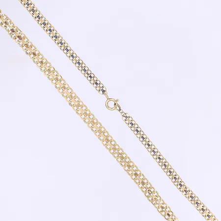 Halscollier X-länk doserad längd 46cm bredd 5-7mm 18K Vikt: 19,7 g