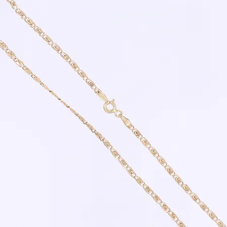 Halskedja irrgång längd 43cm bredd 2,5mm 14K Vikt: 2,7 g