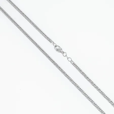 Kedja dubbel Pansar 50cm bredd 2,9mm, vitguld 18K 17,4g.