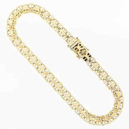 Armband X-länk med stav längd 19,5cm, bredd 5,5mm, 18K Vikt: 9,7 g