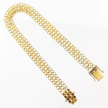 Armband X-länk längd 19,5cm, bredd 7,5mm, smärre skevheter, 18K Vikt: 8,6 g