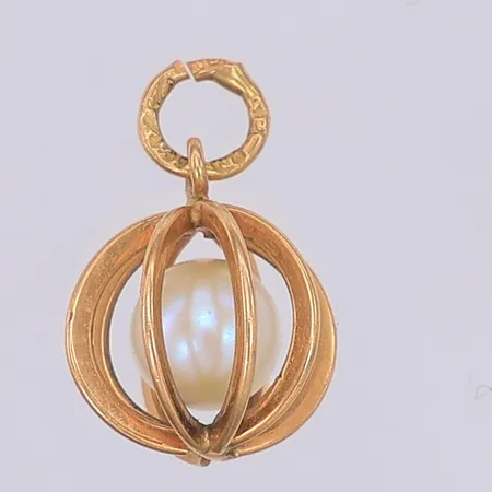 Hänge odlad pärla 15mm, 18K Vikt: 1,1 g