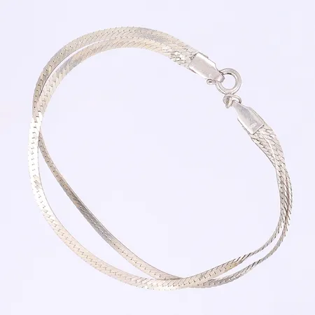 Armband manglad pansarlänk längd 18cm bredd 6mm silver 925/1000 Vikt: 4,3 g