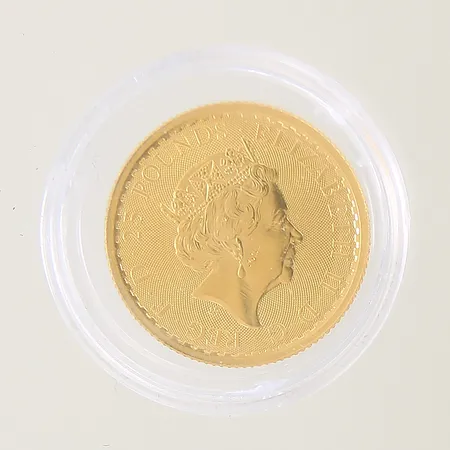 Mynt REG F D 25 POUND ELISABETH II D G Ø22mm fine gold 999,9, plastetui 24K Vikt: 7,8 g