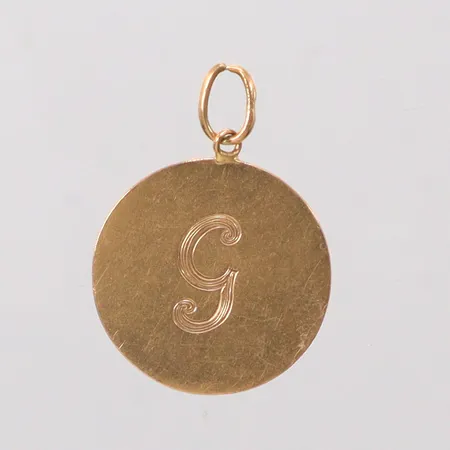 Hänge Ø20,3mm, gravyr, 18K Vikt: 2,9 g