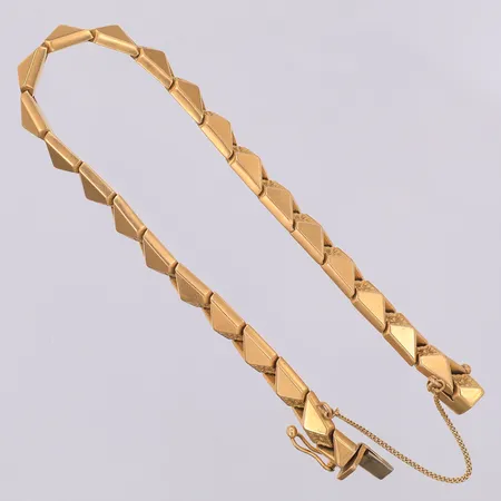 Armband ihåligt 18,5cm bredd 6mm, Fomp, säkerhetskedja, 18K Vikt: 15,3 g