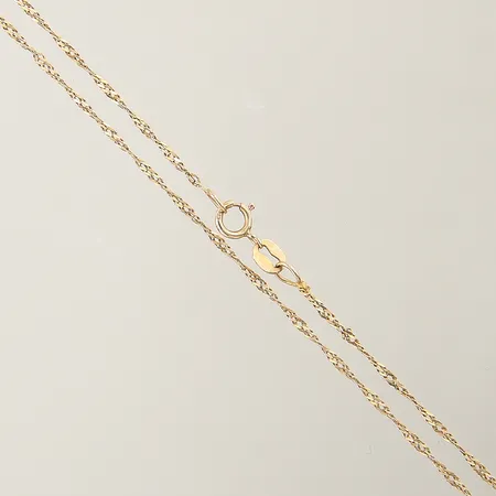 Kedja Singapore längd 57,5cm bredd 1,2mm 14K Vikt: 1,4 g