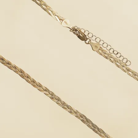 Kedja flätad 48cm bredd 4,6mm GHA 925/1000 silver Vikt: 9,4 g