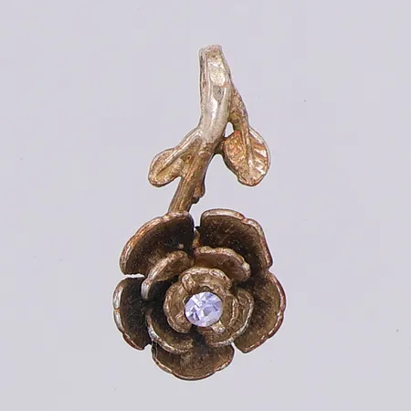 Hänge blomma rosa sten 18mm, 925/1000 silver Vikt: 1 g