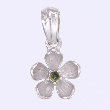 Hänge blomma längd inkl ögla 18mm bredd 10mm vitguld defekt saknar sten 18K Vikt: 0,9 g