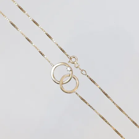 Halscollier Venezia med diamant 0,05ct, längd 44cm bredd 1-14mm, 18K 6,8g Vikt: 6,8 g