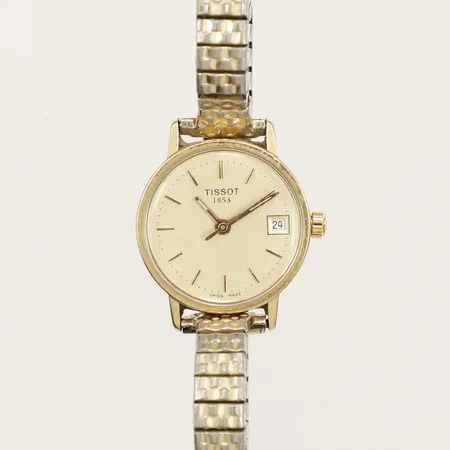 Damur Tissot 18K Ø22mm quartz datum flexband stål och gul metall, går ej, 18K Vikt: 0 g