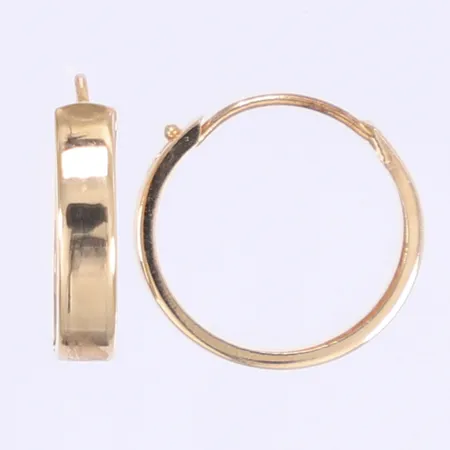 Ett par örhängen creoler Ø15mm bredd 3mm 18K Vikt: 0,7 g