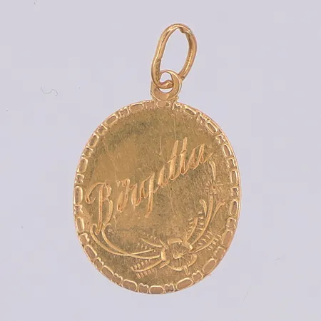 Hänge 20mm, gravyr, 18K Vikt: 0,6 g