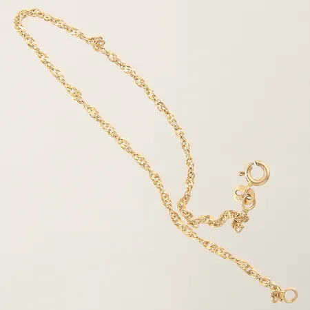 Armband Singapore längd 18,5cm bredd 0,7mm lås defekt GHA 18K Vikt: 1,3 g