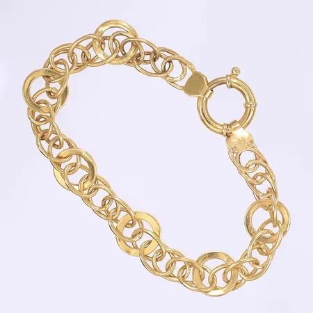 Armband längd 20,5cm bredd 8-14mm något bucklig 22K Vikt: 12,2 g