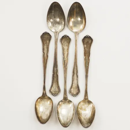 5 kaffeskedar 11,5cm 830/1000 silver Vikt: 62,8 g