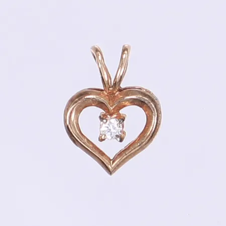 Hänge hjärta med vit sten 9 x 11mm roséfärgat silver 925/1000 Vikt: 0,4 g
