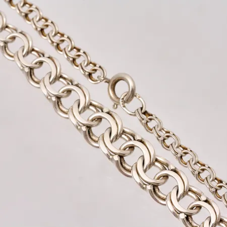 Collier 44cm Bismarck bredd 4,5-9mm, springring, silver 925/1000, NSE, 15,9g.