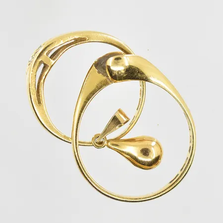 Diverse defekt guld med stenar, 18K. Vikt: 5,1 g