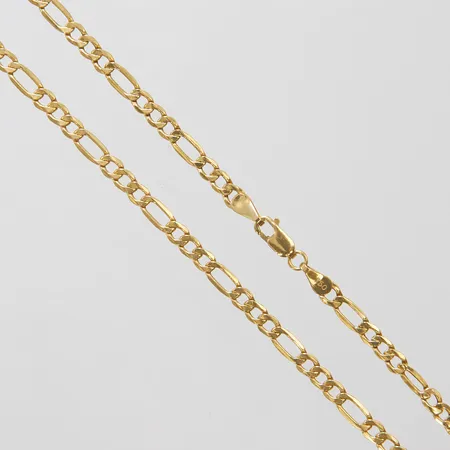 Kedja Figaro ihålig, längd: 55,5cm, bredd: 3,3mm, vriden länk, 18K Vikt: 4,5 g