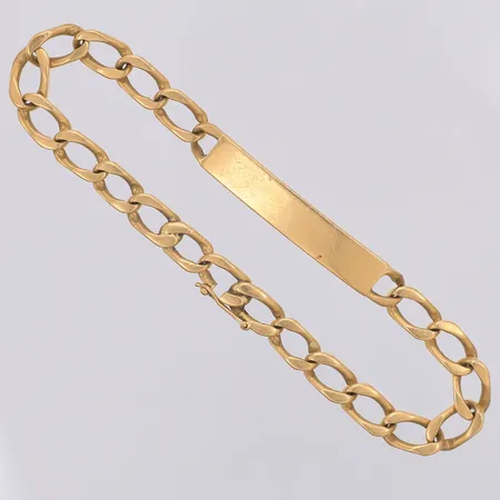 Armband Pansar med platta 25,3cm bredd 7,8-8,3mm, väl använd, 18K Vikt: 36,2 g