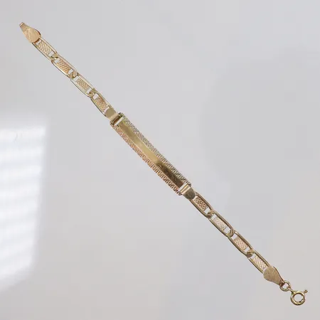 Armband 3-färgad med platta, längd 13,5cm bredd 4-6mm, 18K 4,7g Vikt: 4,7 g