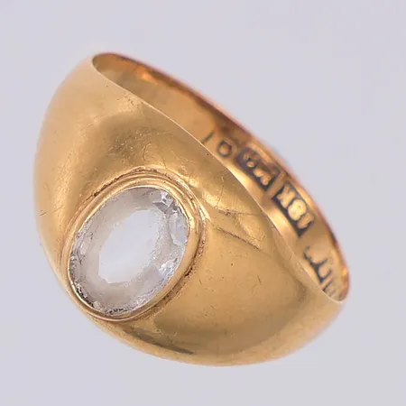 Ring sliten vit sten stl:16½, 18K Vikt: 1,6 g