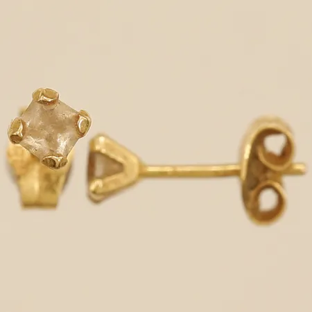 Örhängen med vita stenar 3,4x3,4mm 18K Vikt: 0,5 g