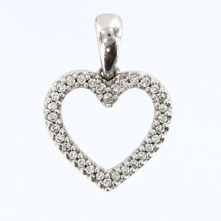 Hänge hjärta diamanter 32 x ca 0,01ct, Guldfynd, längd 16mm, bredd 17mm, 18K Vikt: 1,2 g