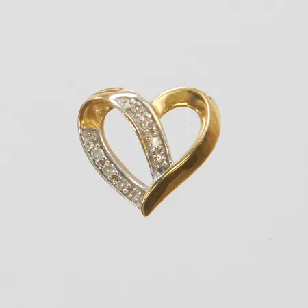 Hänge hjärta med diamanter 7 x ca.0,005ct, 8/8-slipade, 10,3x11,2mm, GHA, 18K Vikt: 0,8 g
