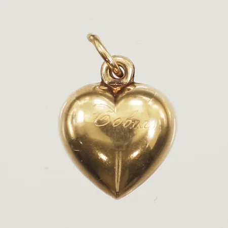 Hänge hjärta 16x10mm gravyr 18K Vikt: 1,8 g