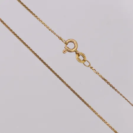 Kedja italienska stämplar längd ca50,5cm, bredd ca 1mm, 18K Vikt: 2,5 g