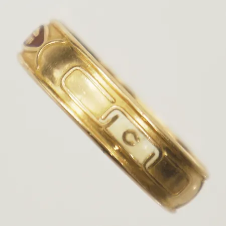 Ring stl 21¾ bredd 6,1mm personlig gravyr 18K Vikt: 4,8 g
