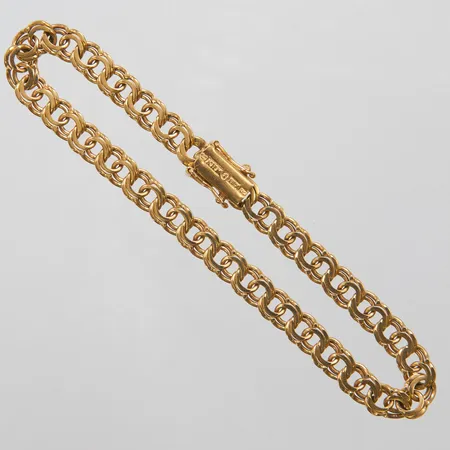Armband Bismarck längd: 19cm, bredd: 5,5mm, svenska stämplar, 18K Vikt: 11,1 g