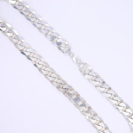 Halskedja pansarlänk ITALY längd 66cm bredd 18mm silver 925/1000 Vikt: 254,8 g