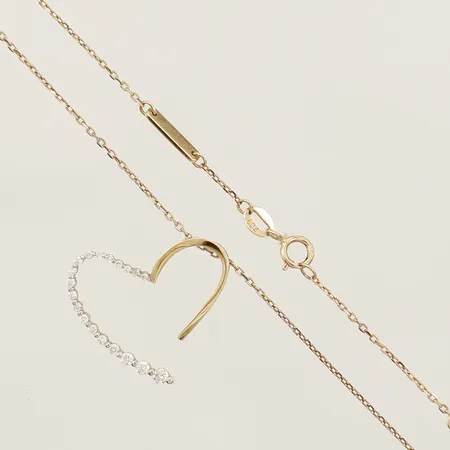 Collier 41,5cm bredd 0,9mm hänge hjärta med diamanter totalt ca 0,15ct 18x21mm 18K Vikt: 2,2 g