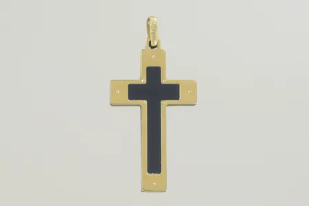 Hänge kors med sten längd 4x 2 cm, 18K Vikt: 2,2 g